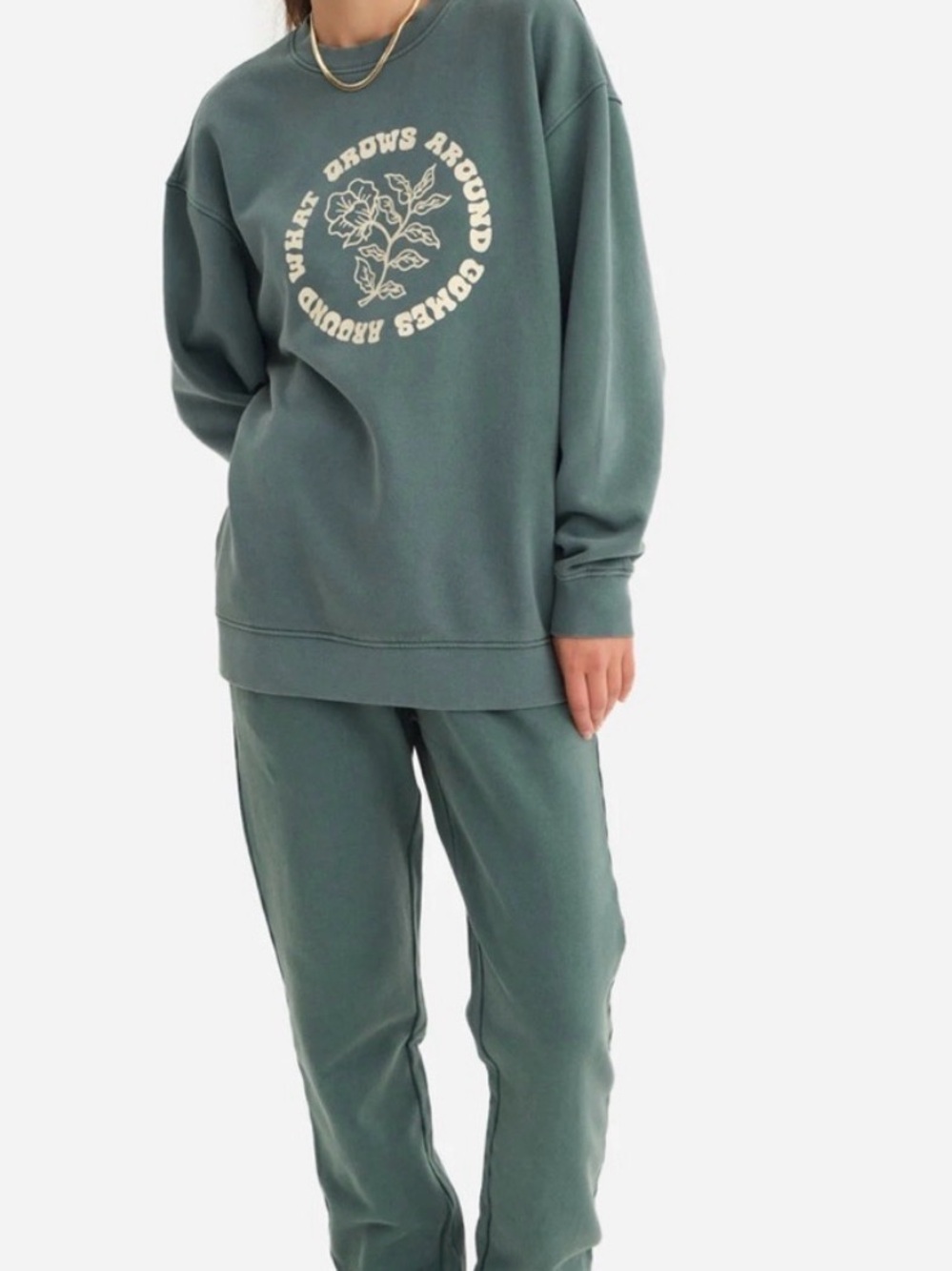 MATE the Label Sweatshirt/Sweatpants set with Floral Graphic
